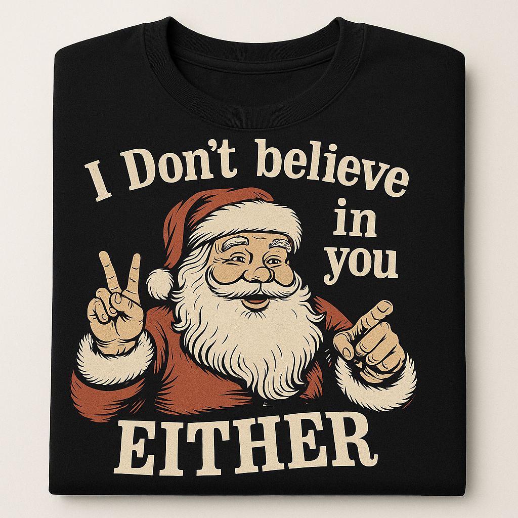 I DONT BELIEVE IN YOU EITHER CHRISTMAS TEE