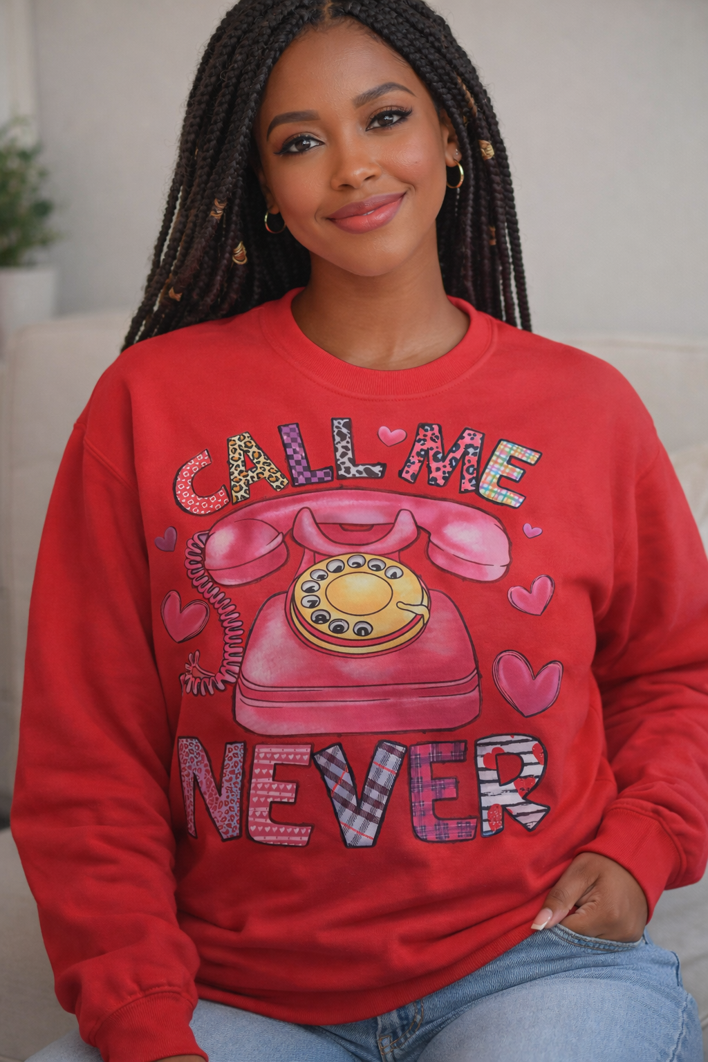 Call Me Never Graphic Sweatshirt