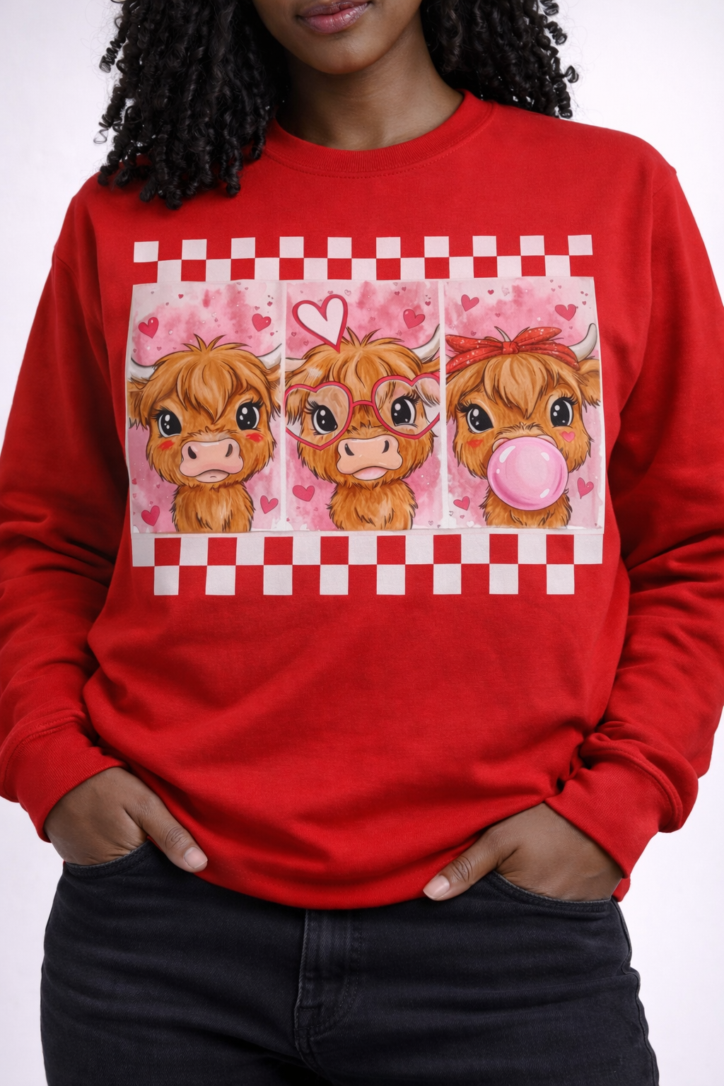 Highland Cow Valentine – Unisex Sweatshirt