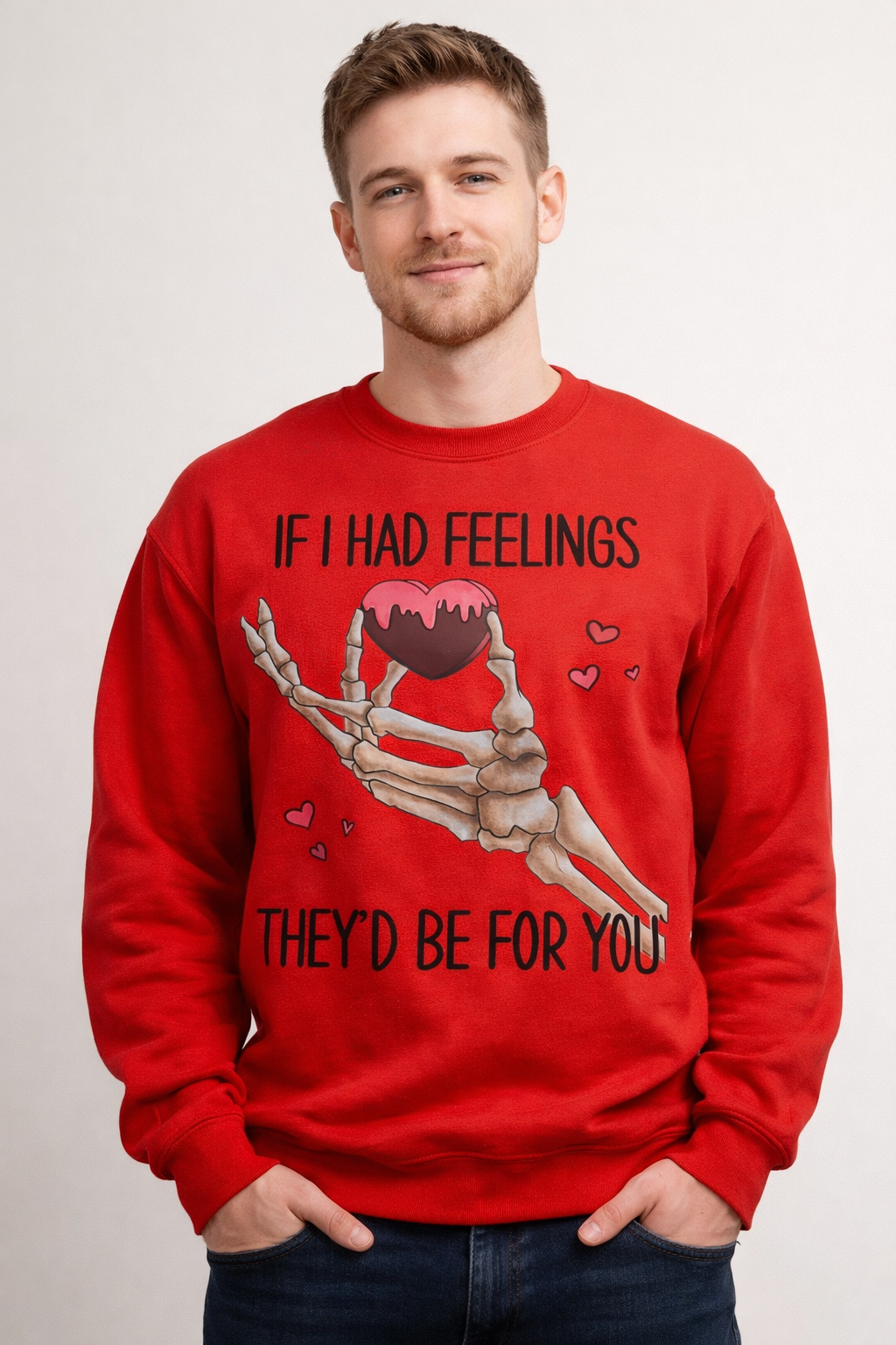 If I Had Feelings – Red Crewneck Sweatshirt