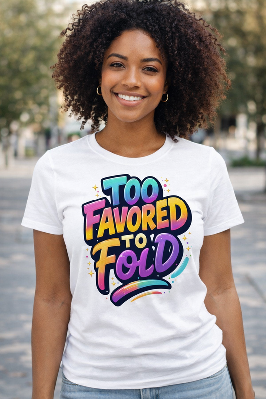 Too Favored to Fold™ Graphic T-Shirt | Faith & Confidence Statement Tee